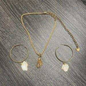 Twisted Silver Necklace and Earring's